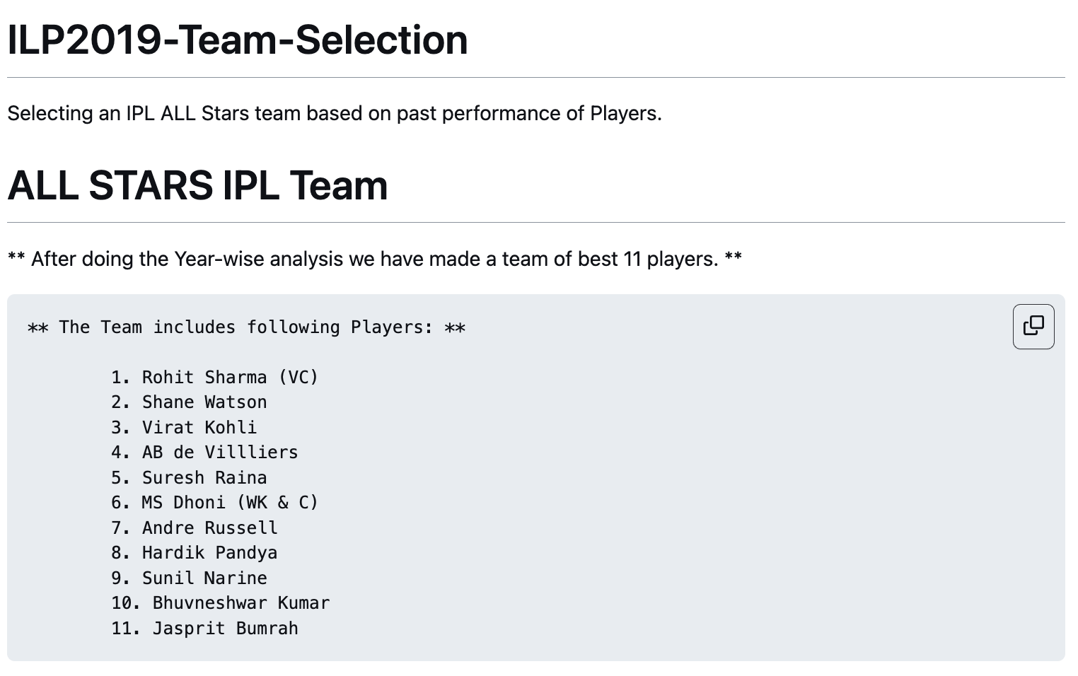 IPL Team Prediction